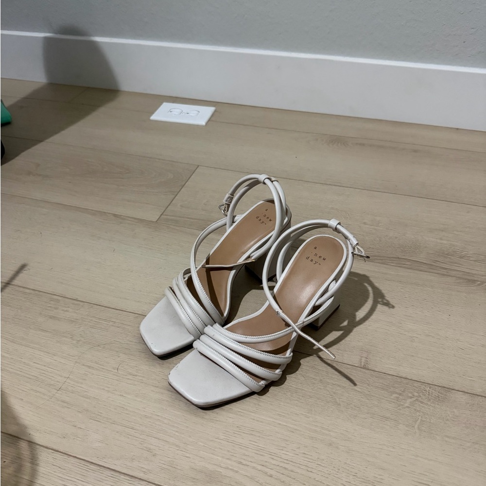 Target White Strappy Heels